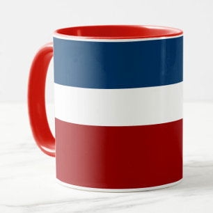 Blåvit röd Färg-Stil Mugg