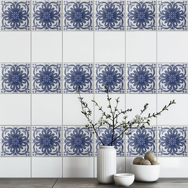 Blåvit Rustic Azulejo Medelhavet Kakelplatta (Skapare uppladdad)