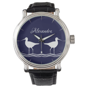 Blåvit sandpiper för Nautisk flotta Armbandsur