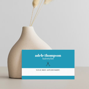 Blåvit sax med enkel Elegant Hårstidsslista Tidsbeställning Kort
