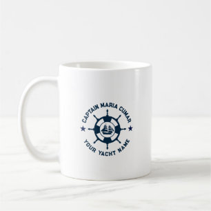 Blåvit sjöhjulljulljö, Vintage Boat Kaffemugg