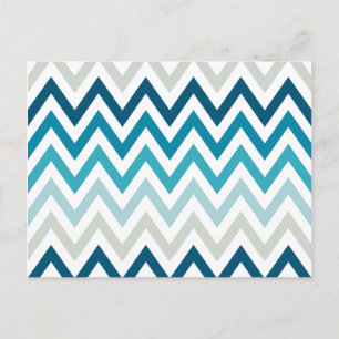 Blåvit skorv Geometric Desigric Färg Vykort
