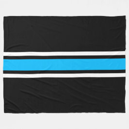 Blåvit Tävla i Himmel med ljussken Rand på svart Fleecefilt