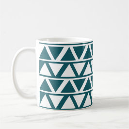 Blåvit triangel Rand Geometric Mönster Kaffemugg