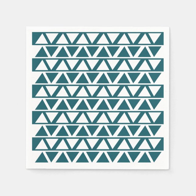 Blåvit triangel Rand Geometric Mönster Pappersservett (Framsidan)