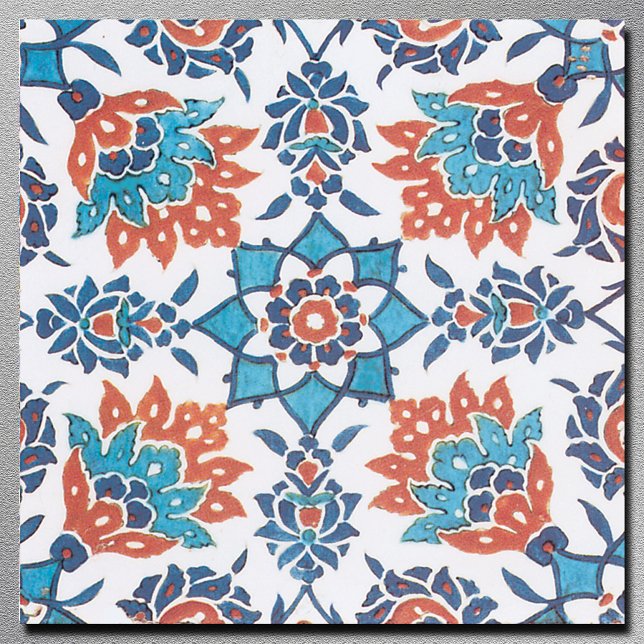 Blåvit Vintage Blommigt Art Tile Kakelplatta (Skapare uppladdad)