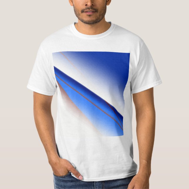 Blåvit vit brun, enkel mönster anpassningsbar, fär t shirt (Framsida)