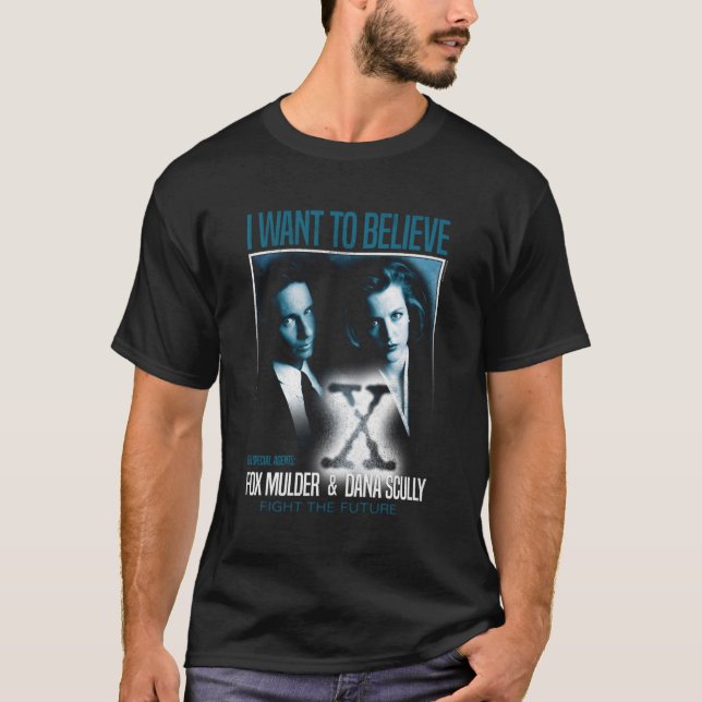 Blåvit X-filer T Shirt (Framsida)