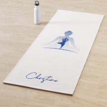 Blåvit YOGA-dos med eget namn