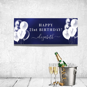 Blåvita ballonger namn poster