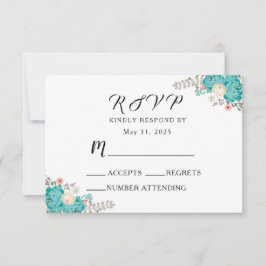 Blåvita blommor i elegant bröllop Blommigt OSA Kort