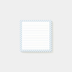 Blåvita diagonala Rand-linade anteckningar Post-it Block