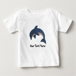 Blåvita fläckar på Cute Mörk Ocean Blue Dolphin Wh Tee Shirt