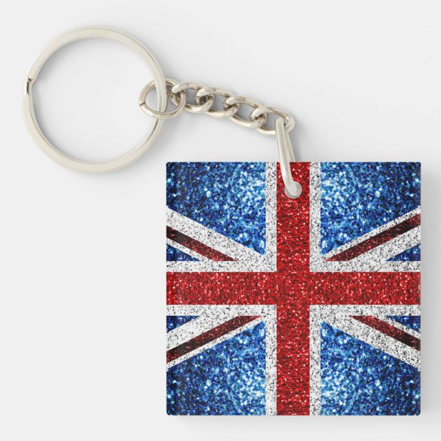 Blåvita flagga glitter (Framsidan)