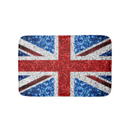 Blåvita flagga glitter badrumsmatta