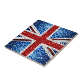 Blåvita flagga glitter kakelplatta