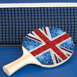 Blåvita flagga glitter pingisracket