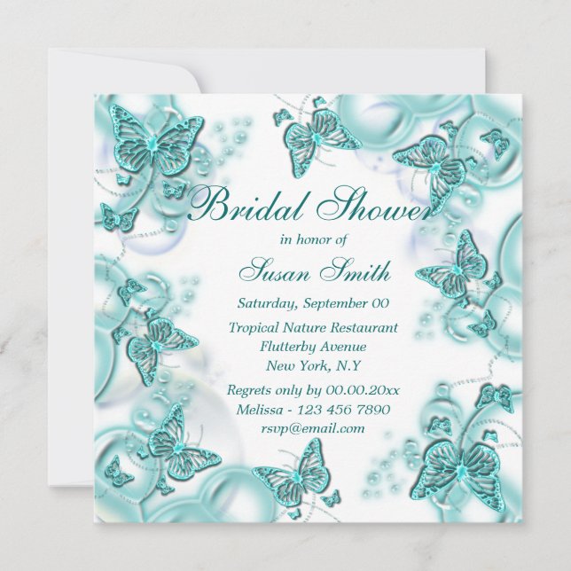 Blåvita förlovningen bröllop inbjudningar (Framsida)