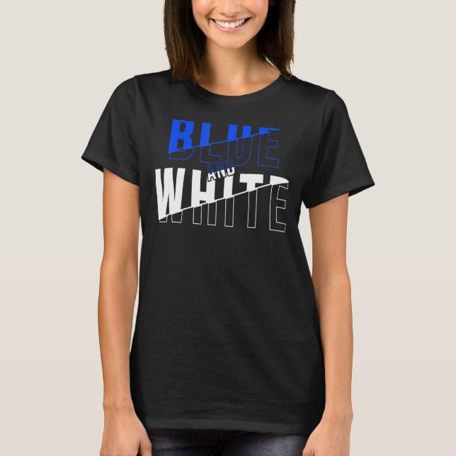 Blåvita fotbollsspelsdagar t shirt (Framsida)