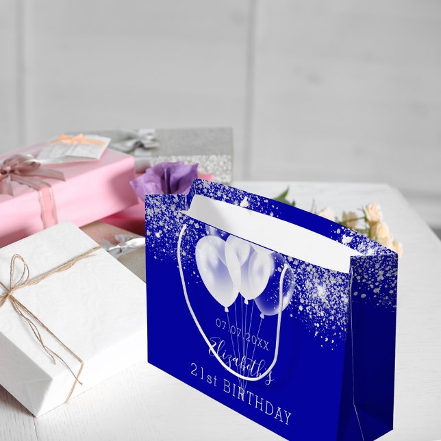 Blåvita glitter-ballonger från royalet (Skapare uppladdad)