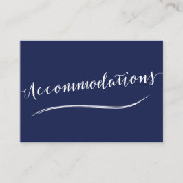 Blåvita inkvarteringskort för marinblå Bröllop Tilläggskort