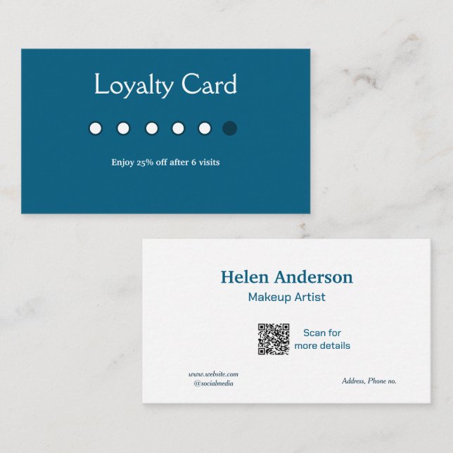 blåvita klassiska förmånskort för affärsavgifter visitkort (Fram/baksida)