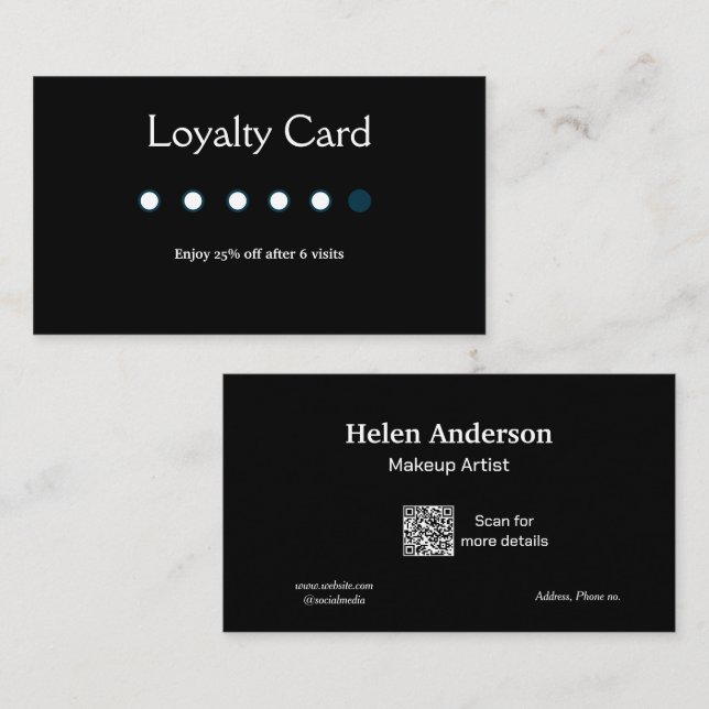 blåvita klassiska förmånskort för affärsavgifter visitkort (Fram/baksida)