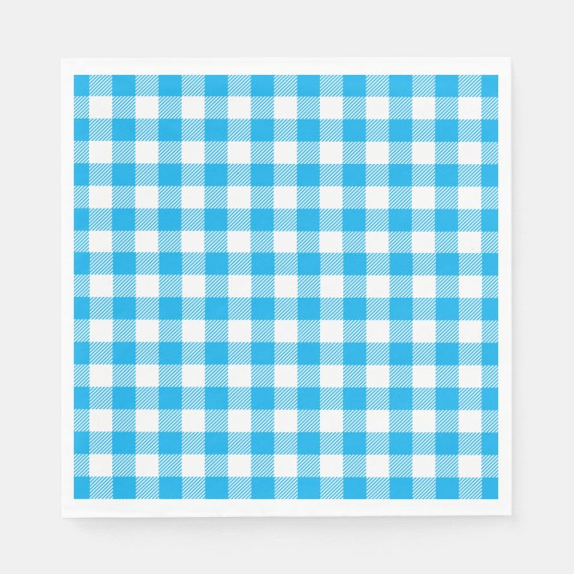 Blåvita kontroller Mönster Gingham Play Pappersservett (Framsidan)