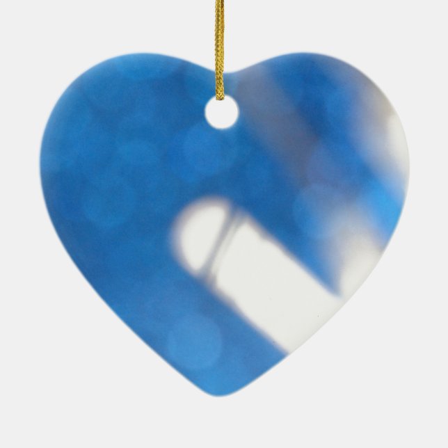 Blåvita ljuseffekter julgransprydnad keramik (Baksidan)