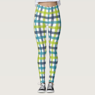 Blåvita, marinerade och turkosa blålagda vitor leggings