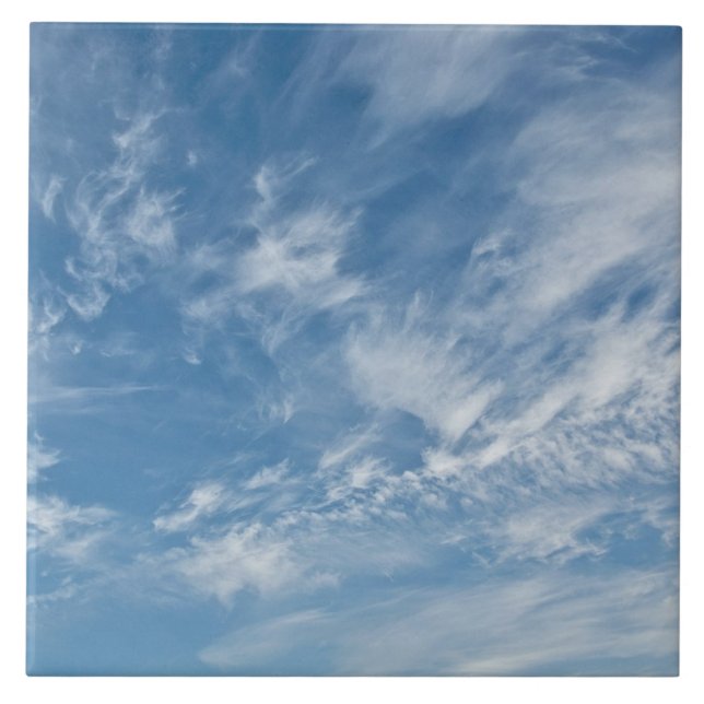 Blåvita moln från blå himmel, blå Mönster Kakelplatta (Framsidan)