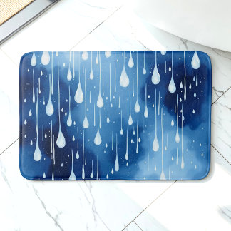 Blåvita naturområden Mönster Bath Mat Badrumsmatta