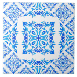 Blåvita plattor azulejos (Spanien) Kakelplatta