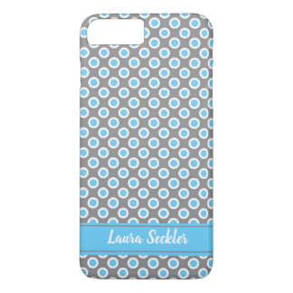 Blåvita polka dots mönster Monogram