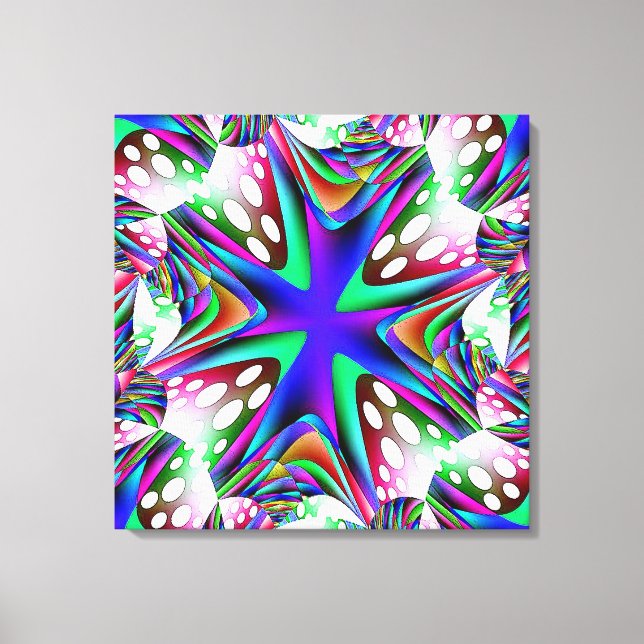 Blåvita prickar, omformade arbetsytor canvastryck (Framsida)