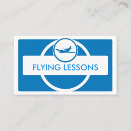 Blåvita små affärskort med flygplan visitkort
