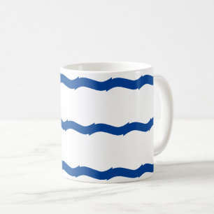 Blåvita vinkara rand-sjön mönster kaffemugg