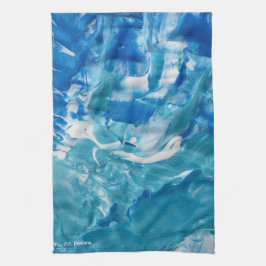 Blåvitaktig Abstrakt Akryl Kökshandduk