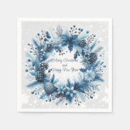 Blåvitan god jul Gott nytt år Pappersservett