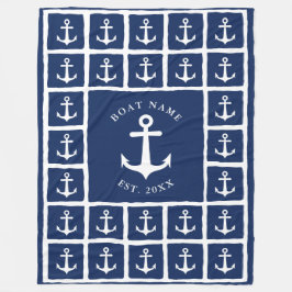 Blåvitankare för sjömansfartyg i Namn Fleecefilt