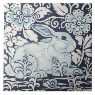 Blåvitdekanin, Garden Flowers Snigel Kakelplatta