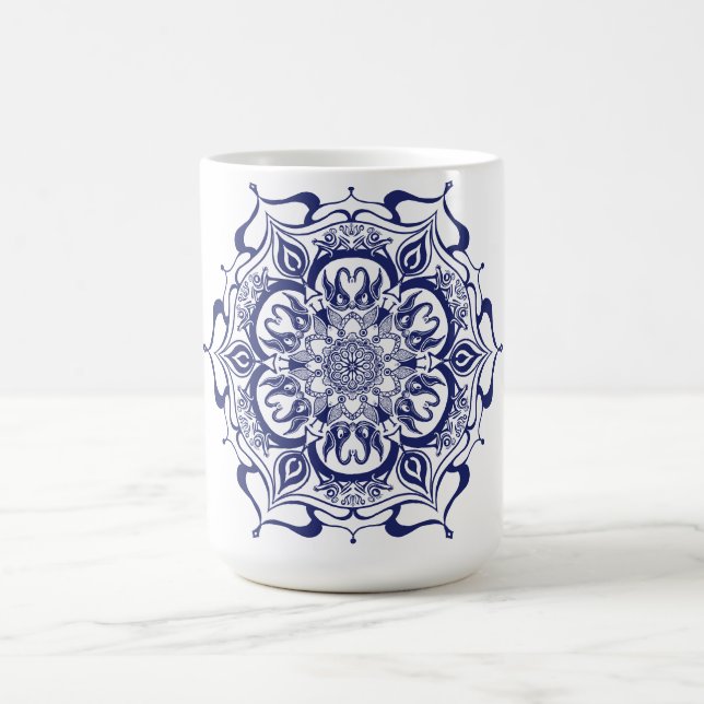 Blåvitling mandala Mugg (Center)