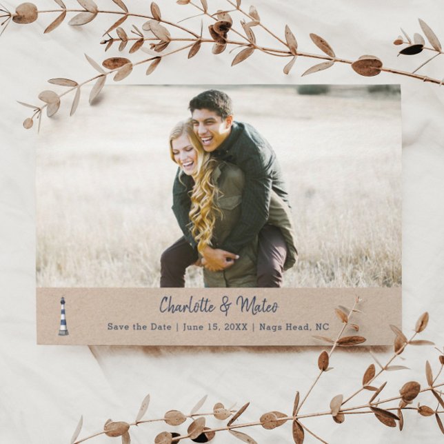 Blåvitt fyr - platt spara datumkortet datumet (Skapare uppladdad)