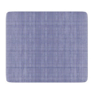 Blåvitt Gingham-6 x 7 GLASS CUTTING BOARD