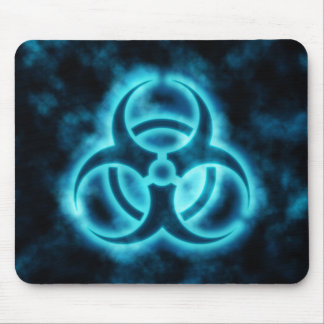 Blåvitt glödBiohazardsymbol Mousepad Musmatta