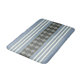 Blåvitt Grått och Grönt Badrumsmatta