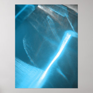 Blåvitt Kall Ljus på Abstrakt av glas Poster