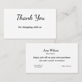 Blåvitt klassiskt tack för affärskorten visitkort