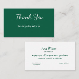 Blåvitt klassiskt tack för affärskorten visitkort