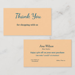 Blåvitt klassiskt tack för affärskorten visitkort